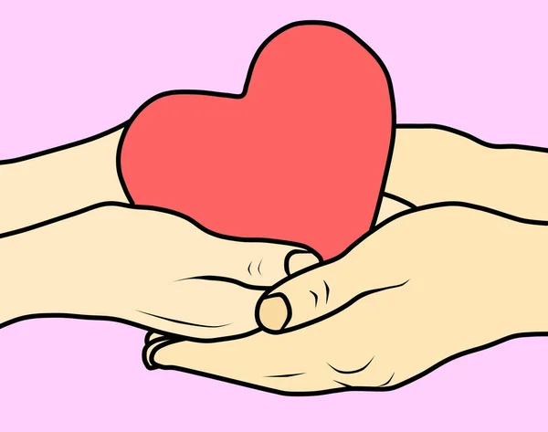 Illustration Hands Giving Heart Love — Stock Photo, Image