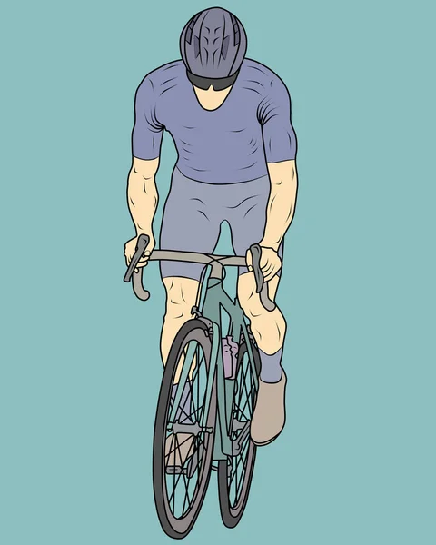 Illustration Manlig Cyklist Som Cyklar — Stockfoto
