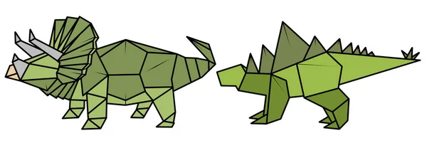 Illustratie Van Dinosaurussen Origami Stijl — Stockfoto