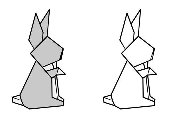 Кролик Стиле Оригами Белом Фоне — стоковое фото