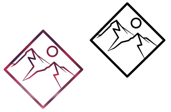 Logo Montagna Sfondo Bianco Icona Montagna — Foto Stock