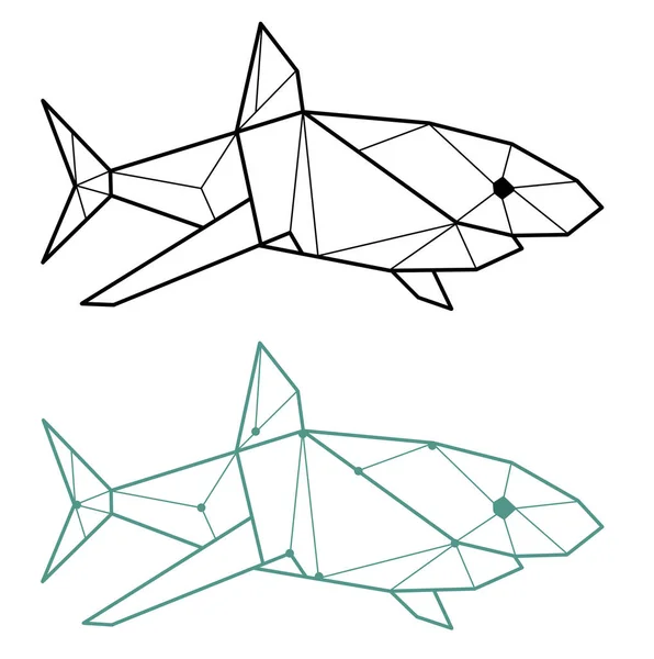 Rekin Rekin Geometrycznym Stylu Logo Rekina — Zdjęcie stockowe