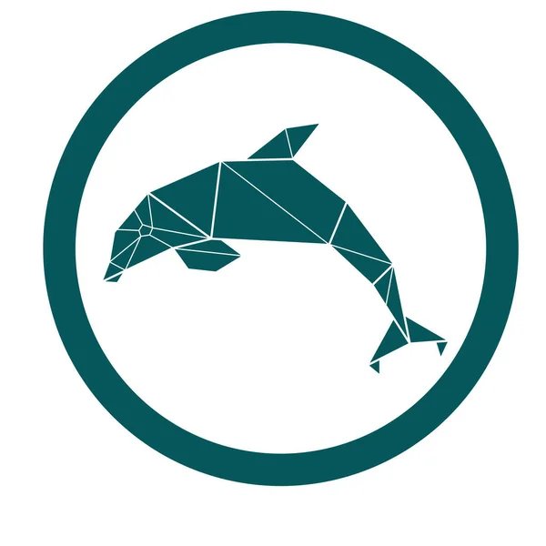 Дельфин Дельфин Геометрическом Стиле Логотип Дельфина — стоковое фото