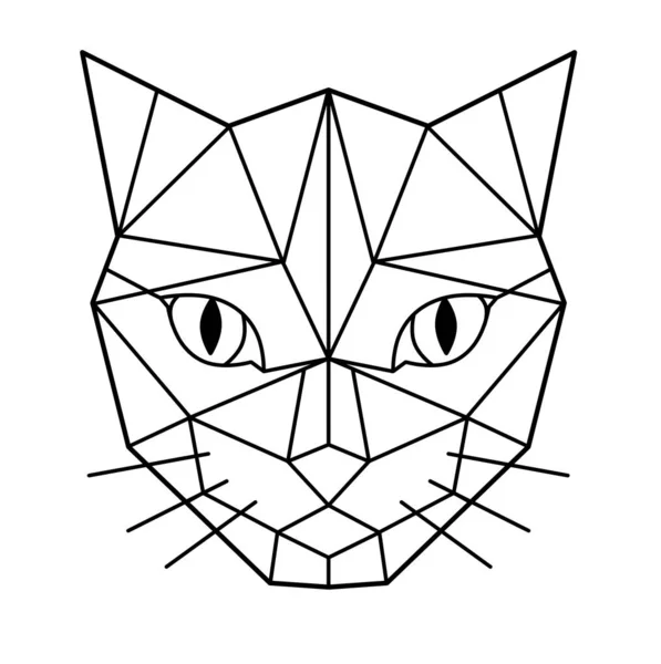 Katze Katze Geometrischen Stil Katzenlogo — Stockfoto