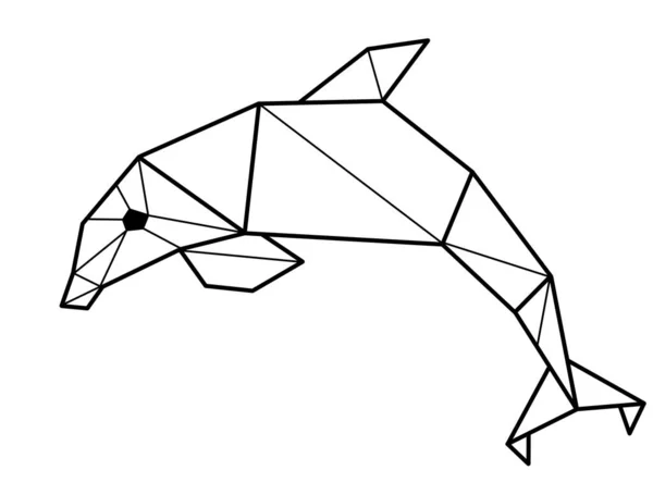 Dauphin Dauphin Dans Style Géométrique Logo Dauphin — Photo