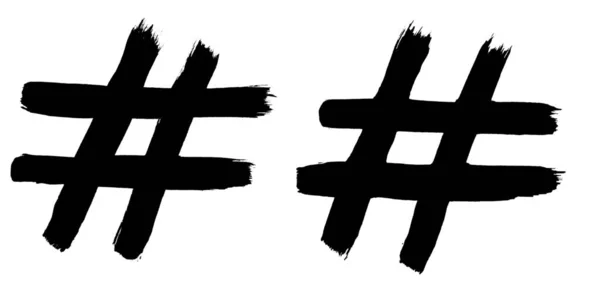 Hashtag Gitterschild Gezeichneter Hashtag Tag Zeichen — Stockfoto