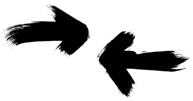 Ok at. Yön göstergesi. Çekilmiş ok. İşaretler.