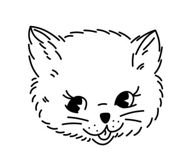 Kedi. Kedi logosu. Bir kedinin kafası. Evcil hayvan. 