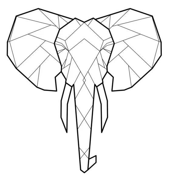 Elefante Cabeça Elefante Estilo Geométrico Logotipo Elefante Animal Africano Linha — Fotografia de Stock