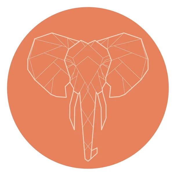 Elefante Cabeça Elefante Estilo Geométrico Logotipo Elefante Animal Africano Linha — Fotografia de Stock