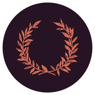 Yapraklı çerçeve. Yuvarlak çerçeve. - Şarap. Yapraklı dal. 