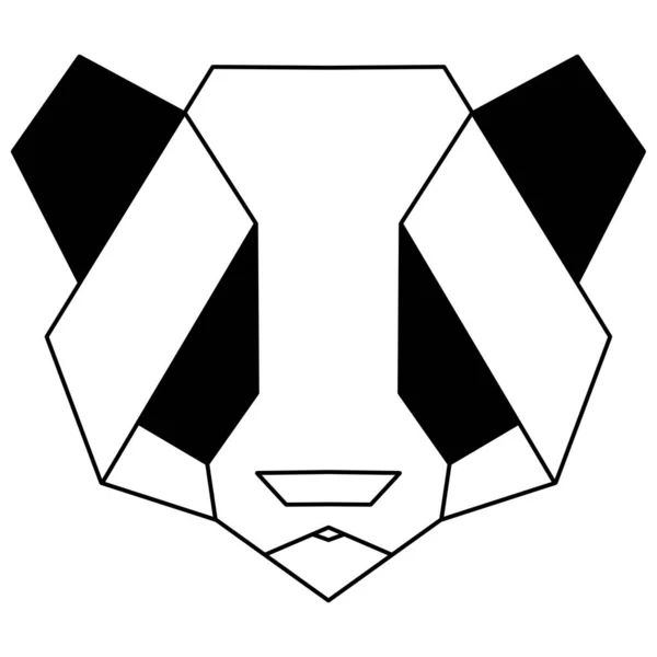 Logo Pandy Geometryczny Styl Panda Origami Uratuj Pandę — Zdjęcie stockowe