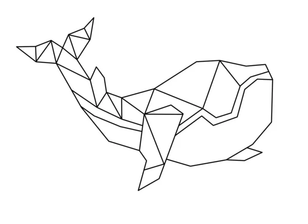 Whale. Whale logo. Geometric style. Origami whale. Killer whale.