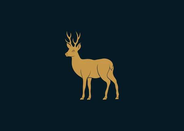 Cervo Logo Cervo Cervo Oro Silhouette Cervo — Foto Stock