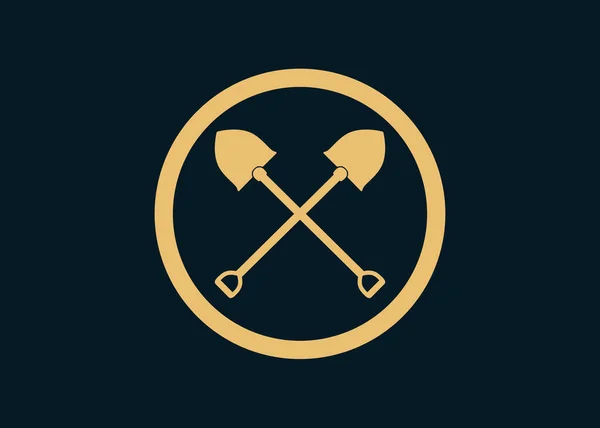 Schaufel Schaufellogo Bauernhof Logo Goldschaufel — Stockfoto