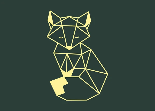Rubah Rubah Dalam Gaya Geometris Logo Fox — Stok Foto