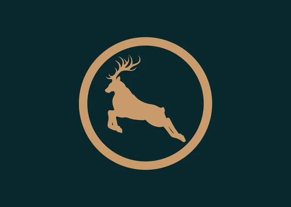 Ελάφι Λογότυπο Ελαφιού Χρυσό Ελάφι Χριστουγεννιάτικο Ελάφι — Φωτογραφία Αρχείου