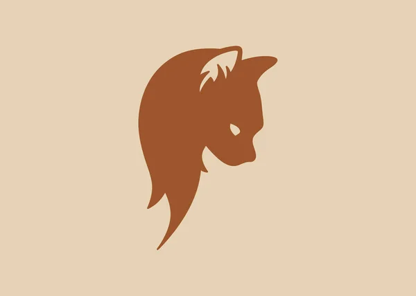 Кэт Логотип Кота Эмблема Кошки Pet — стоковое фото