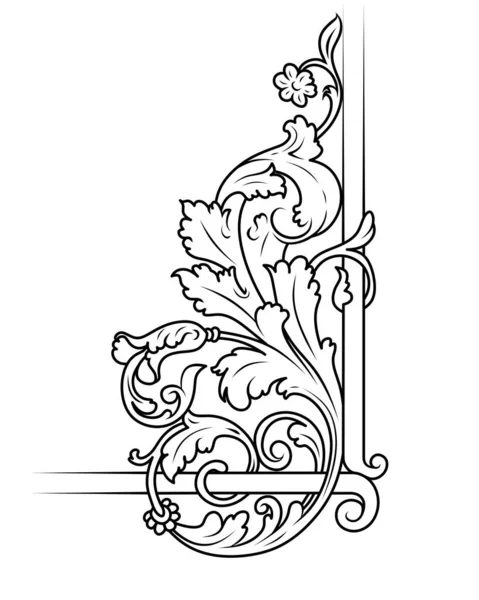 Vintage Frame Ornament Frame Creation Corner Frame Line Art — Stockfoto