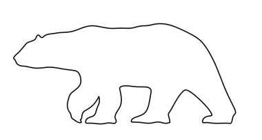 Kutup ayısı. Deniz ayısının silueti. Çizim ayısı.