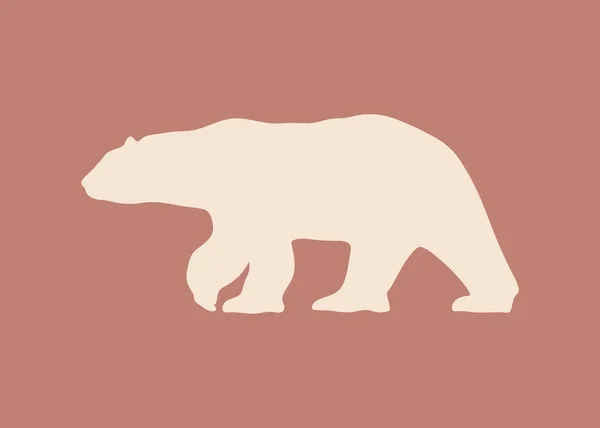 Niedźwiedź Polarny Sylwetka Niedźwiedzia Morskiego Niedźwiedź Różowym Tle — Zdjęcie stockowe