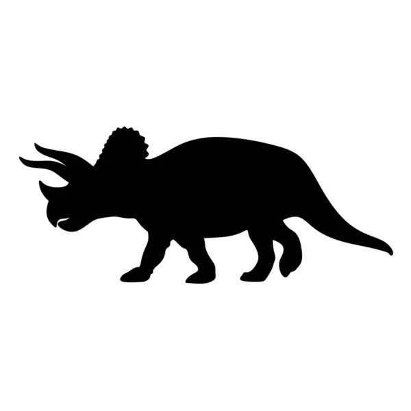 Sylwetka Dinozaura Triceratopsy Izolowana Ilustracja Dinozaura — Zdjęcie stockowe