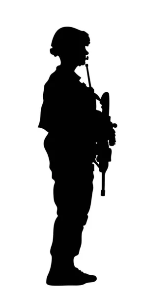 Silhuett Soldat Isolerad Illustration Soldat Militär — Stockfoto