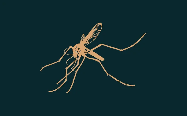 Ilustrace Komára Logo Mosquito Silueta Komára — Stock fotografie