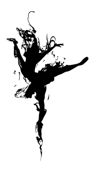 Girl Dancing Illustration Dancing Girl Ballerina Ballerina Logo Painted Splashes — Fotografia de Stock