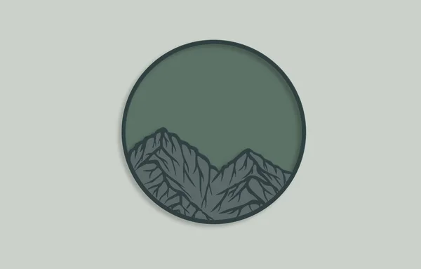 Illustration Montagne Logo Montagne Rond — Photo