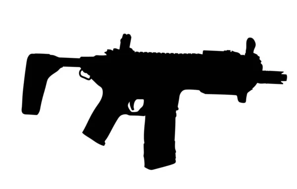 Pixel art m4 rifle m16 ícone de vetor de arma de fogo para jogo de 8 bits  em fundo branco