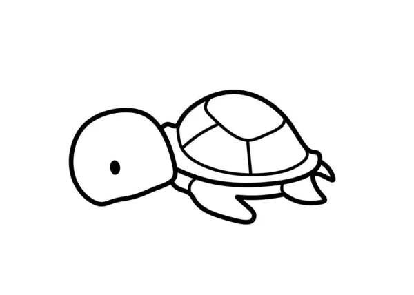 Little Turtle Turtle Silhouette Turtle Isolated Illustration Turtle Logo — Stock Photo, Image