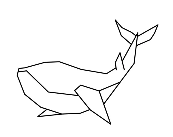 Whale Outline Whale Silhouette Geometric Whale — Fotografia de Stock