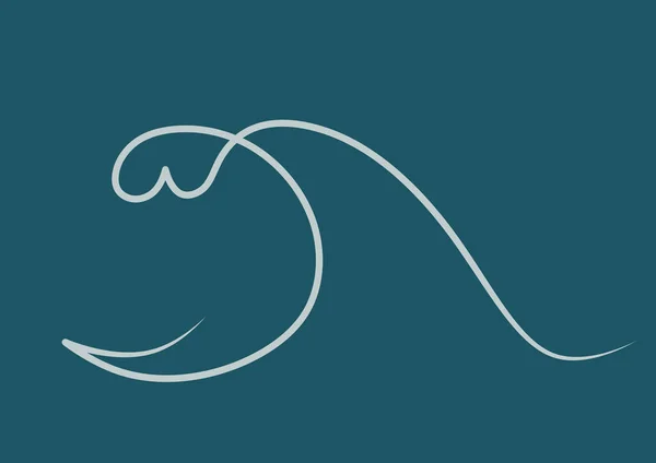 波のロゴ 海のロゴ ミニマルな波図 — ストック写真
