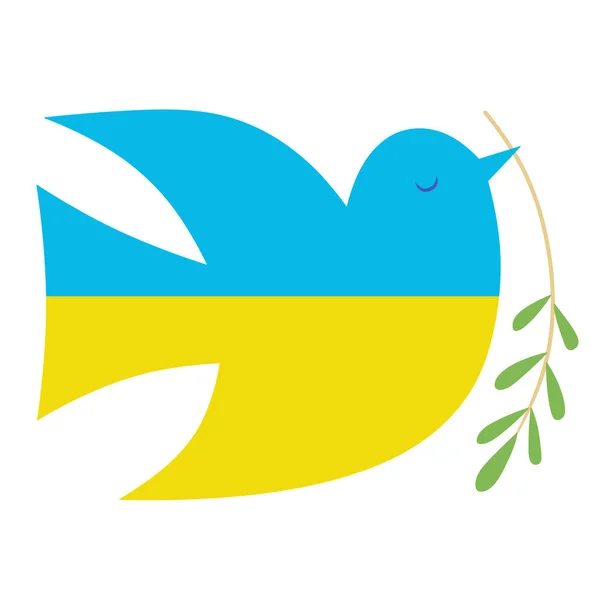 Σύμβολο Ειρήνης Περιστέρι Ειρήνη Στην Ουκρανία Χρώματα Της Ουκρανίας — Φωτογραφία Αρχείου