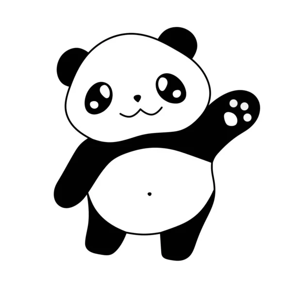 Panda Illustration Black White Panda Panda Child — Fotografia de Stock