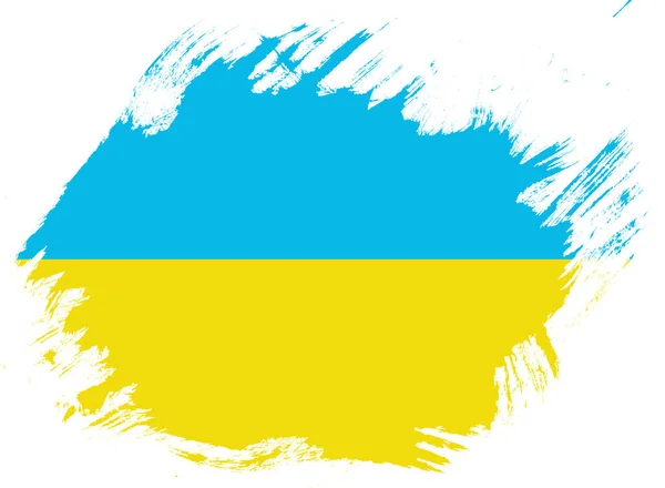 Ukrainska Flaggan Ukrainas Färg Blå Och Gul Abstraktion Borstslag — Stockfoto