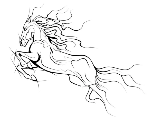 Pferd Illustration Eines Pferdes Linienkunst Pferd — Stockfoto