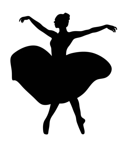 Silhouette Una Ragazza Silhouette Ballerina Ragazza Che Balla — Foto Stock