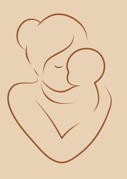 Family logo. Illustration of a girl with a child. Mom with a child.