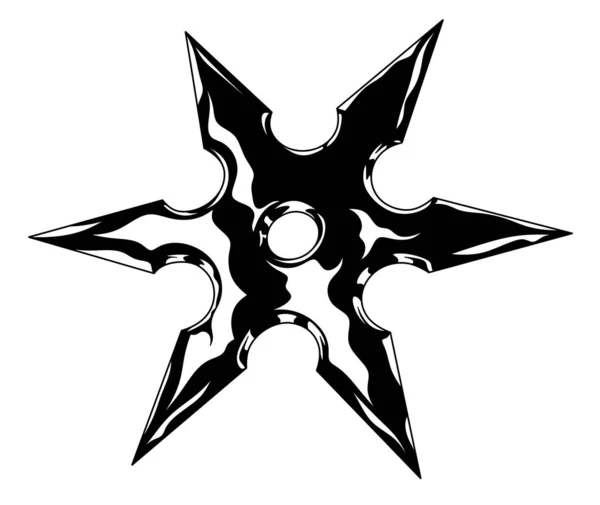 Szuriken Ilustracja Shurikena Białym Tle Broń Ninja Logo Shuriken — Zdjęcie stockowe