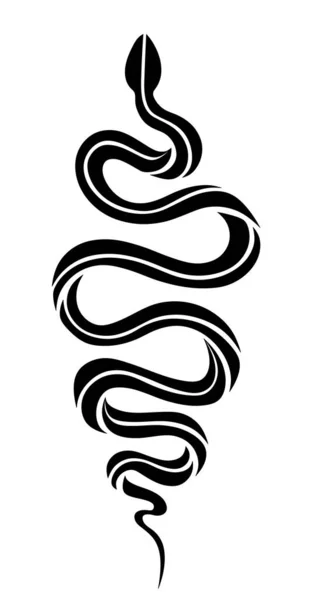 Yılan Yılan Logosu Beyaz Arka Planda Bir Yılanın Siyah Beyaz — Stok fotoğraf
