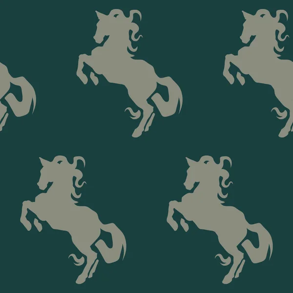 Horse Pattern Green Background — Stock Photo, Image