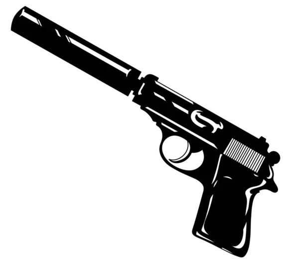 Gun Illustration Pistol White Background Weapon — Stock Photo, Image
