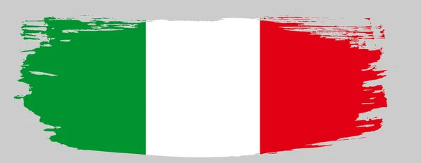 意大利国旗 意大利的国家象征 刷子笔划 — 图库照片