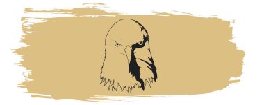 Kartal kafa. Fırça darbesi. Kartal logosu.