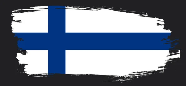 Flaga Finlandii Narodowy Symbol Finlandii Udar Pędzla — Zdjęcie stockowe