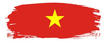 Vietnam bayrağı. Vietnam 'ın ulusal sembolü. Fırça darbesi.