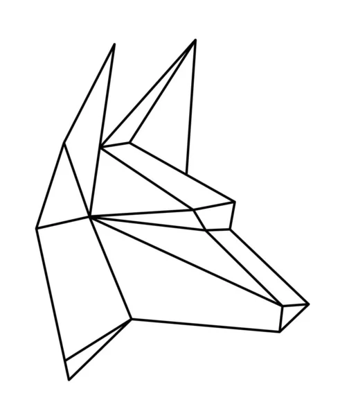 幾何学的なスタイルで犬 犬のロゴ 犬の頭は多角形です 折り紙犬 — ストック写真