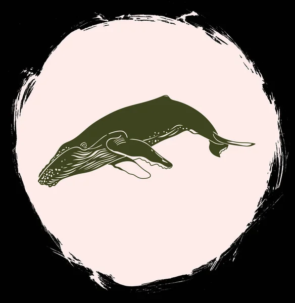 Кит Логотип Кита Мазок Кисти — стоковое фото